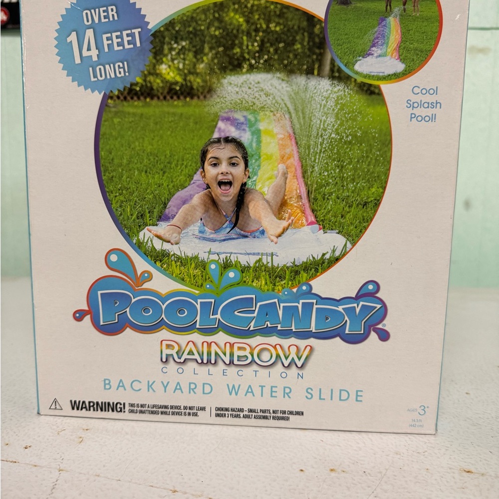 Rainbow Backyard Water Slide by Pool Candy